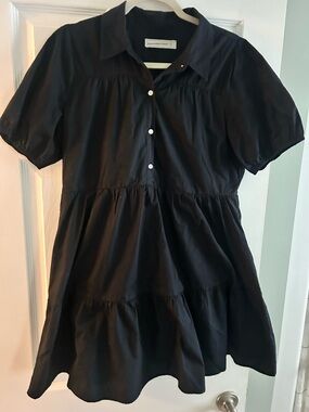 Abercrombie & Fitch Black Tiered Shirt Dress